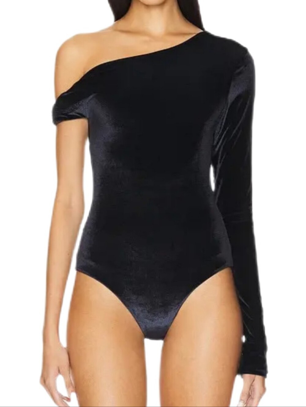 Maygel Coronel Moro Velvet Bodysuit Nightfall Black One Sleeve